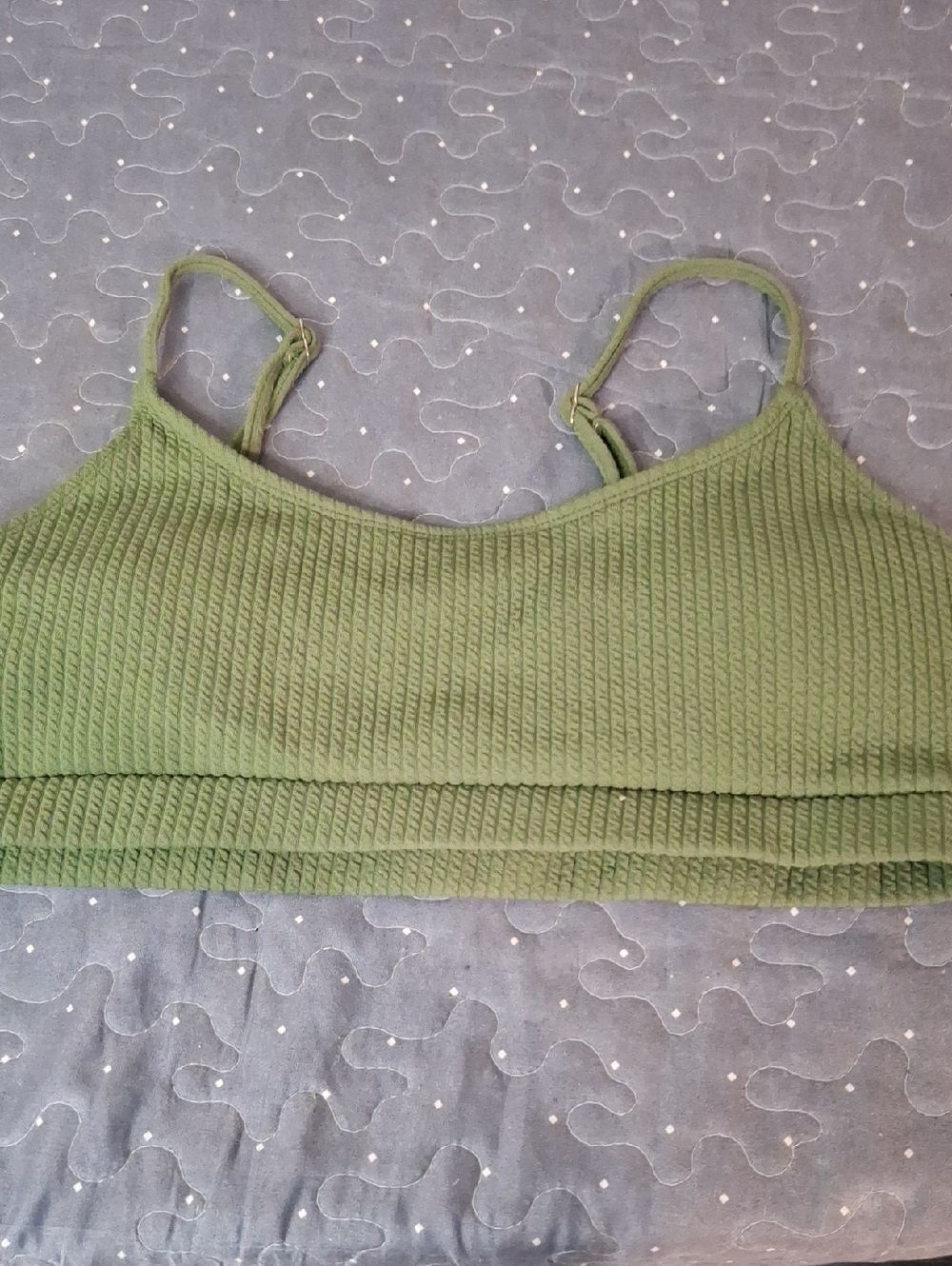 Olive Green Ribbed Swim top size XL